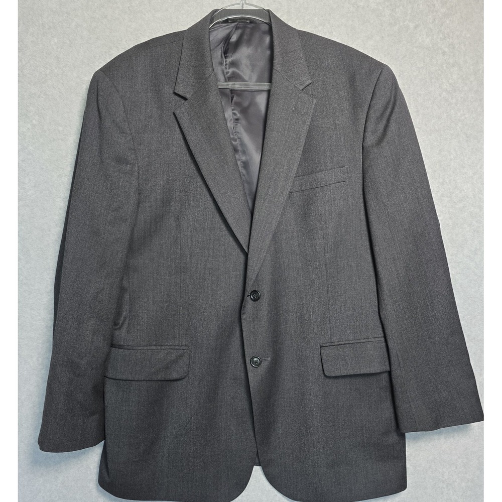 Jos A Bank Wool Cashmere Blazer Mens 46R Gray 2 Button Classic Fit Suit Jacket